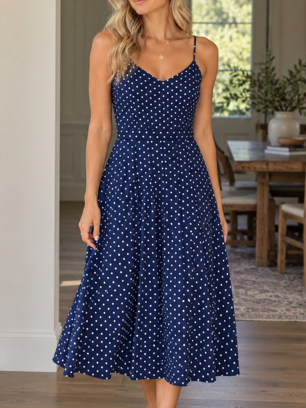 J. Crew 100% Silk Polka Dot Midi Dress